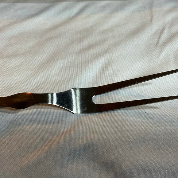 Vintage Retro Meat Serving Fork Bakelite Style Handle Stainless Steel - Picture 3 of 6